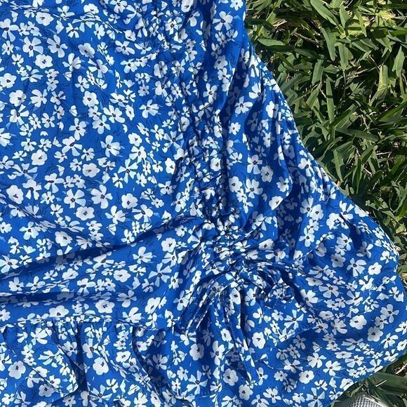 Blue and White Flower Dress - Super Cute Spring Midi Dress - NWOT - Picture 2 of 5